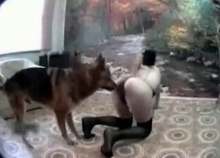 Skinny slut and horny as fuck dog