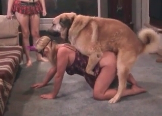 Big ass milf and her lovely animal